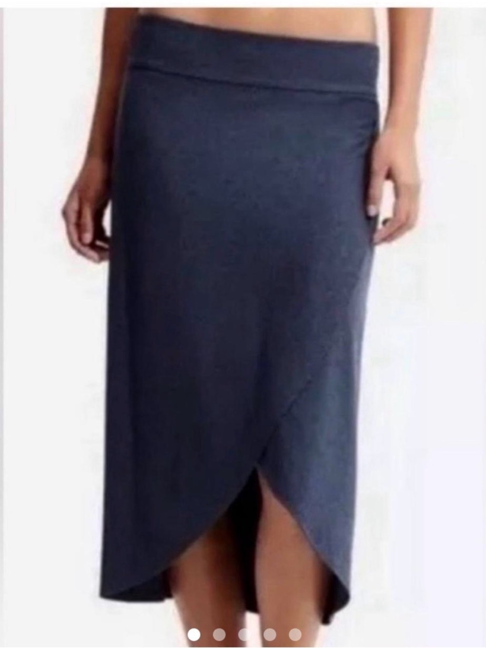 Athleta Navy Wrap-Style Midi Skirt Size XS Like New Condition - Picture 9 of 9